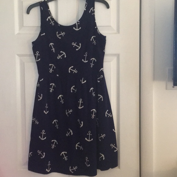 Navy Anchor Tank Top Style Dress - Picture 1 of 4